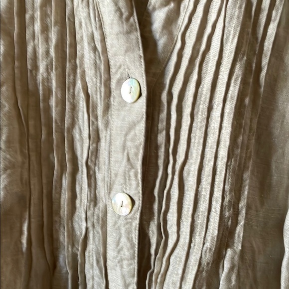 Beige Button-Up Blouse - Picture 6 of 7